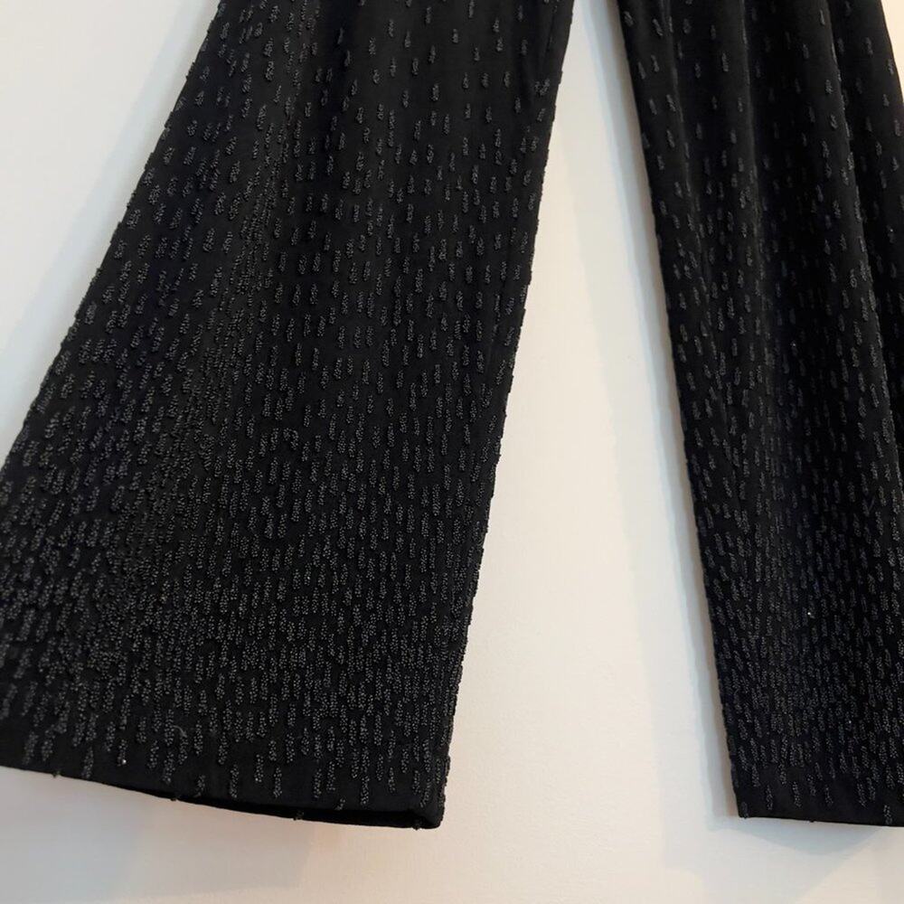 $11SALE!!! Chicos Travelers Wide Leg Black Beaded Stretch Dress Pants - Picture 6 of 6